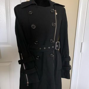 GUESS zipper button military coat